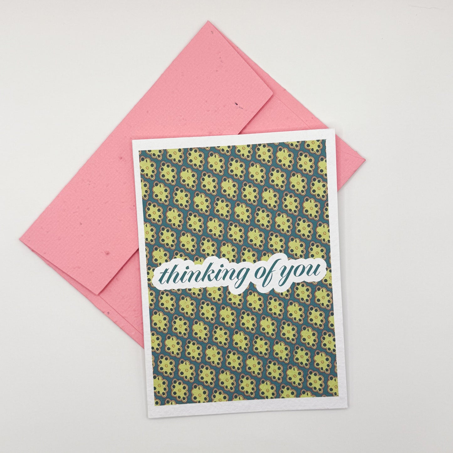 thinking of you: handmade greeting card & plantable envelope