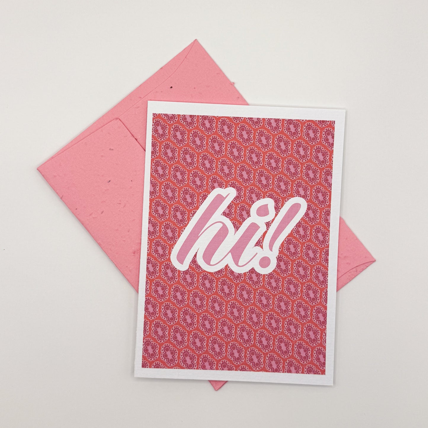 hi! handmade greeting card & plantable envelope