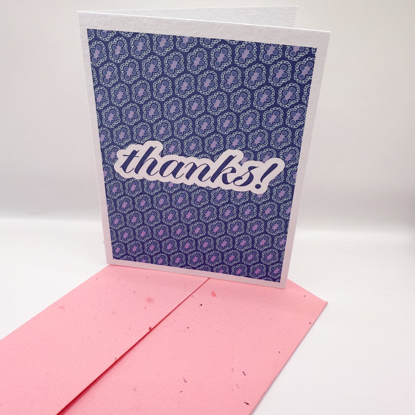 thanks! handmade greeting card & plantable envelope