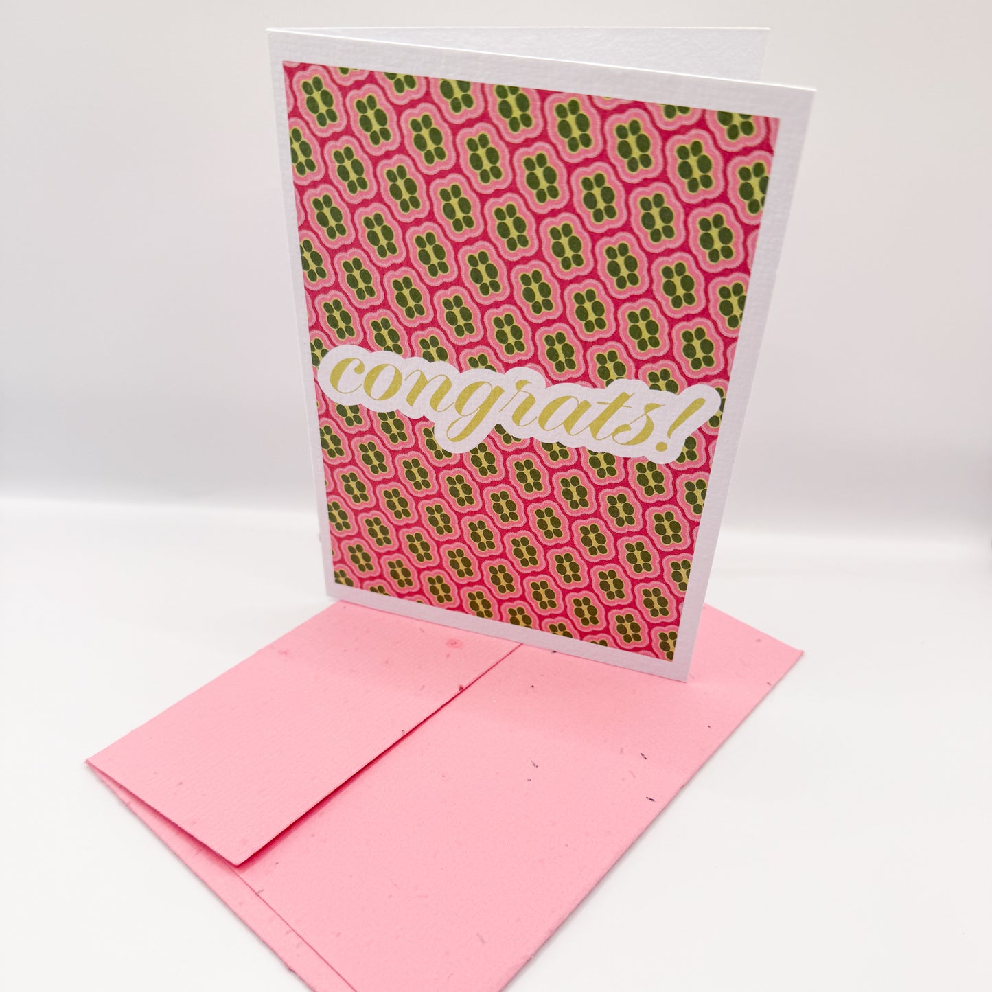 congrats! handmade greeting card & plantable envelope