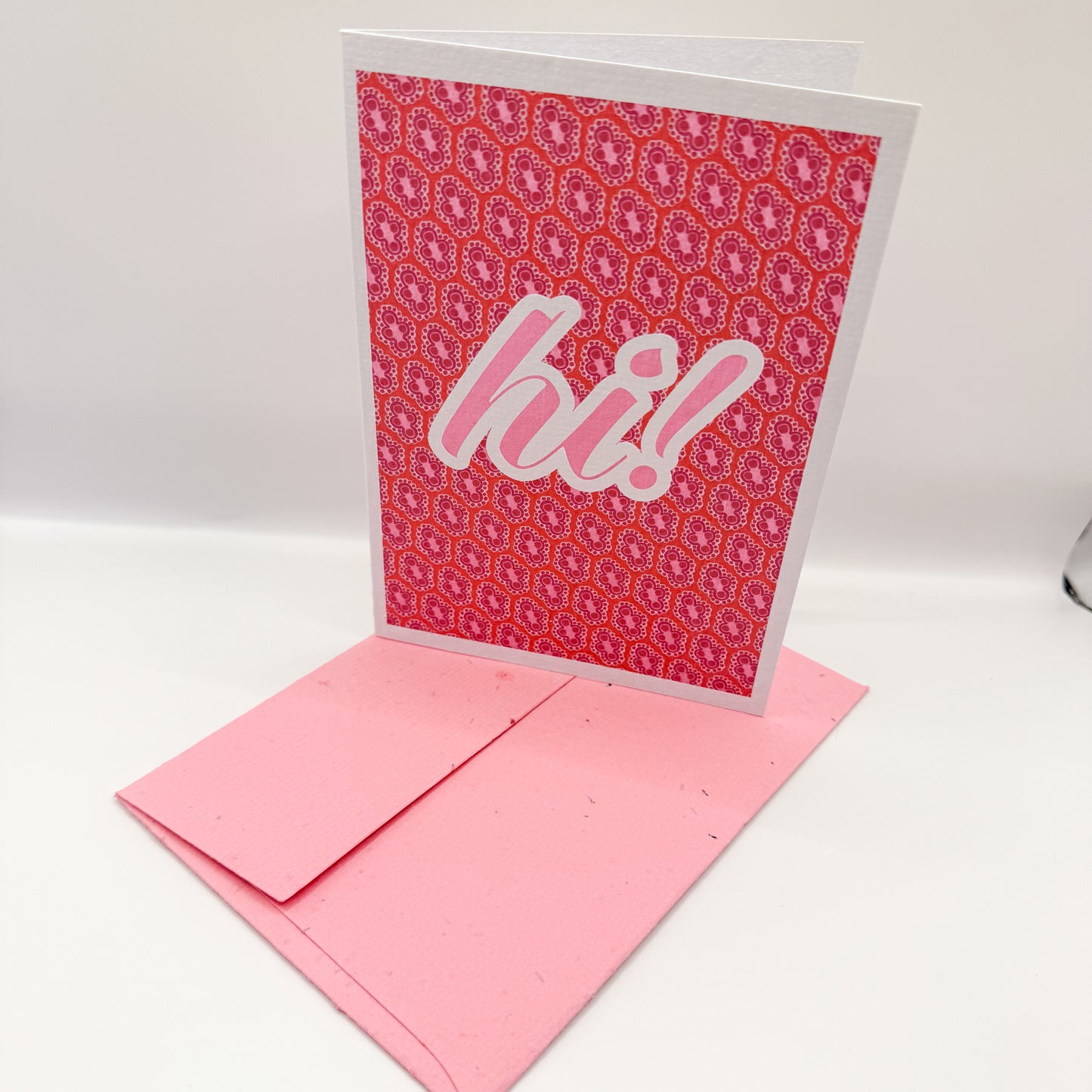 hi! handmade greeting card & plantable envelope