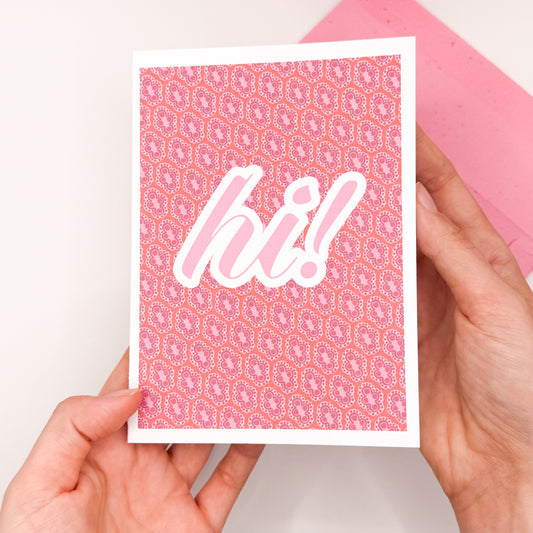 hi! handmade greeting card & plantable envelope