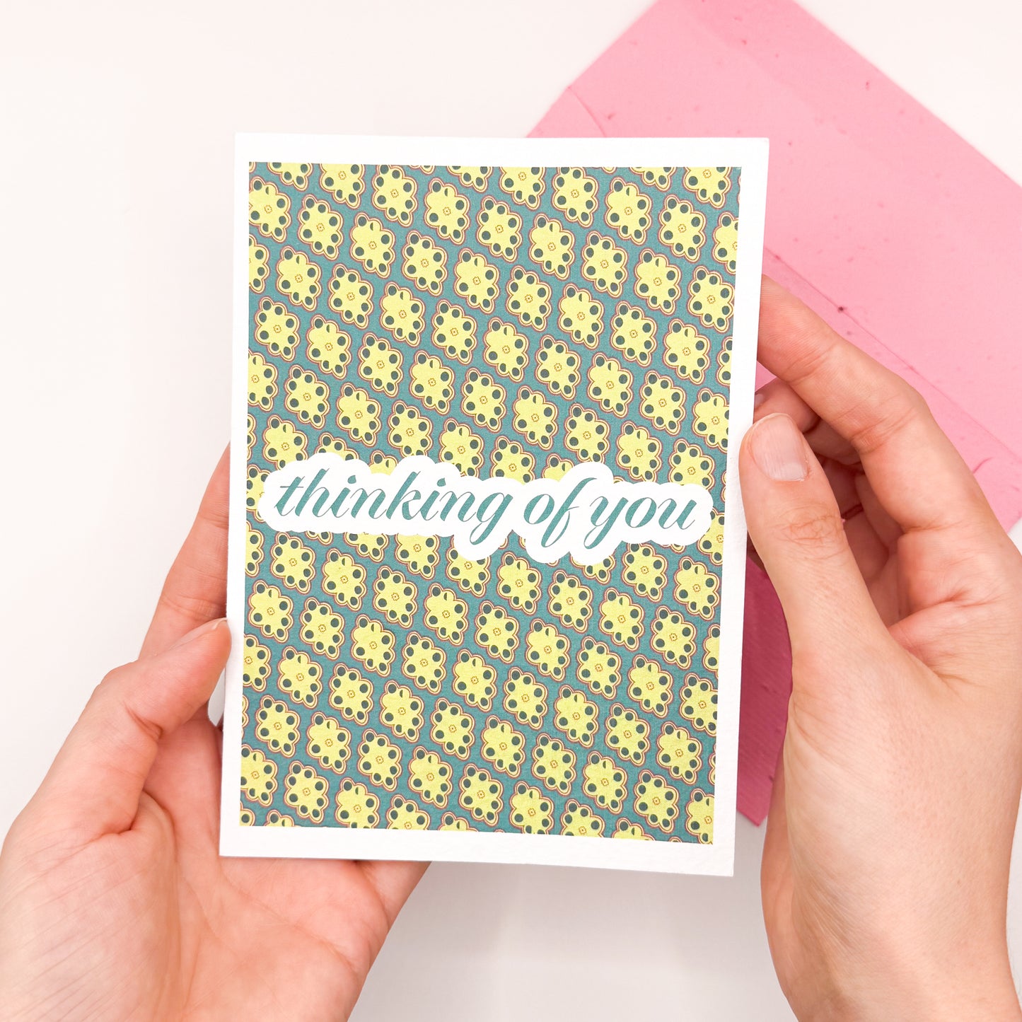 thinking of you: handmade greeting card & plantable envelope