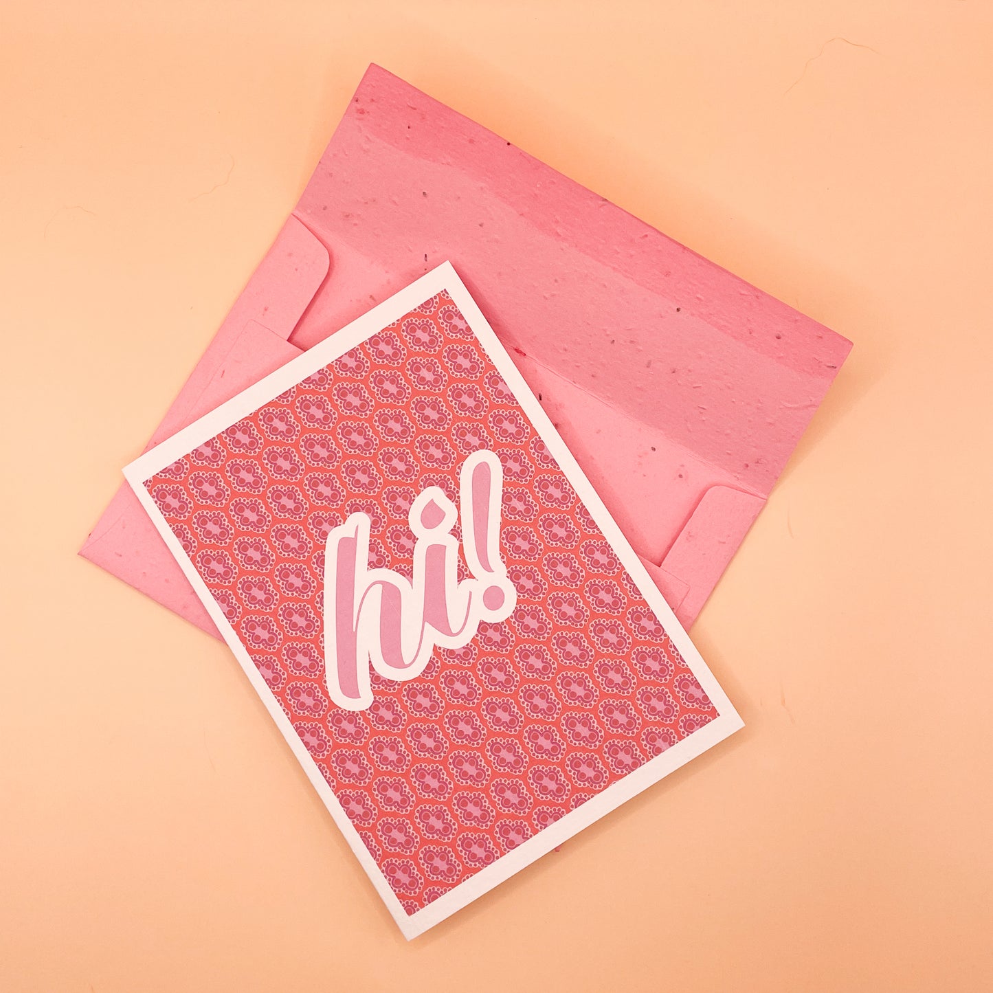 hi! handmade greeting card & plantable envelope