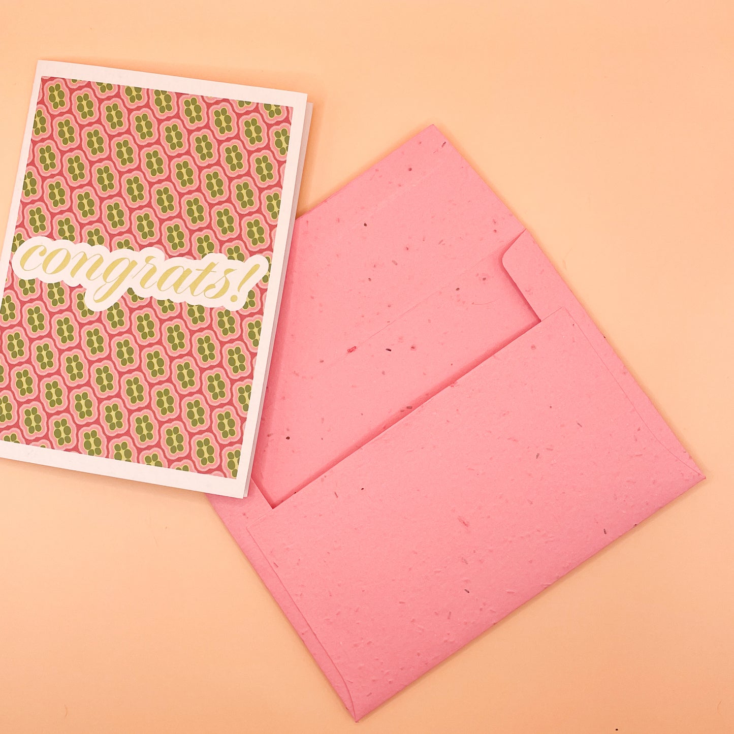 congrats! handmade greeting card & plantable envelope