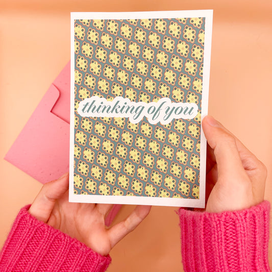 thinking of you: handmade greeting card & plantable envelope