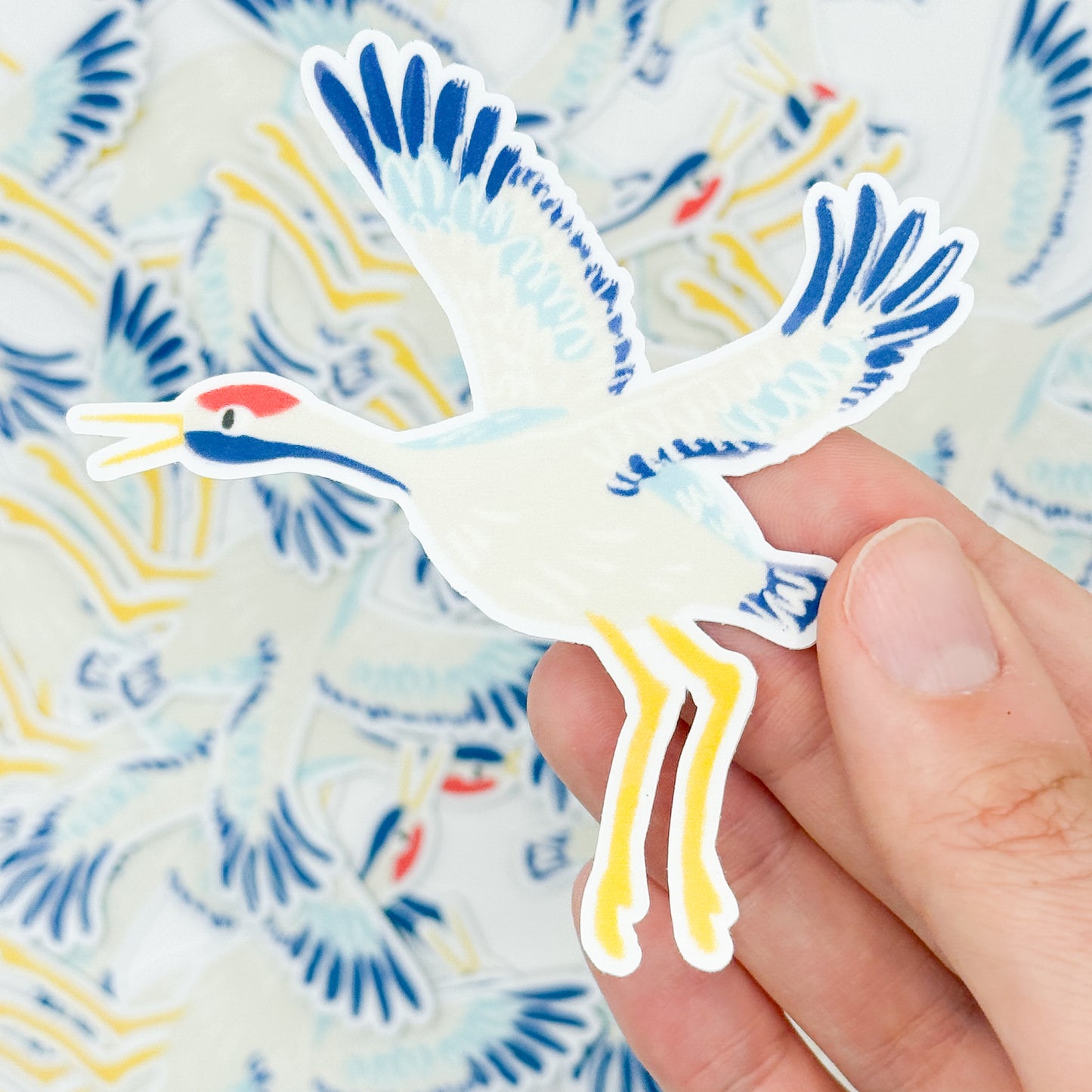 Calming Crane Vinyl Sticker