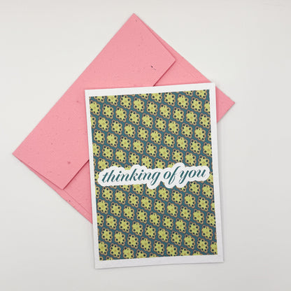 thinking of you: handmade greeting card & plantable envelope
