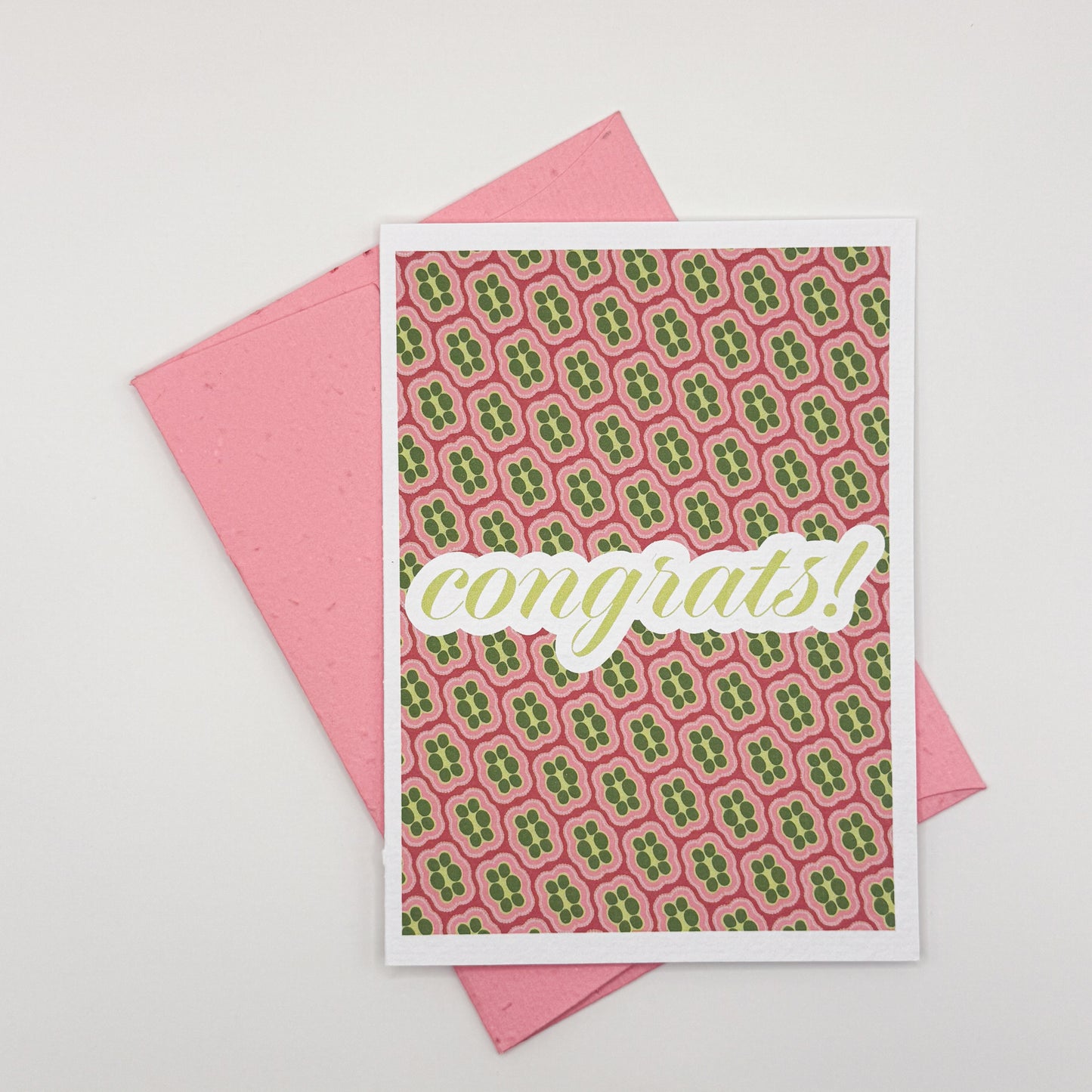 congrats! handmade greeting card & plantable envelope