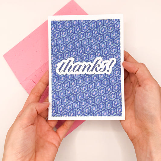 thanks! handmade greeting card & plantable envelope